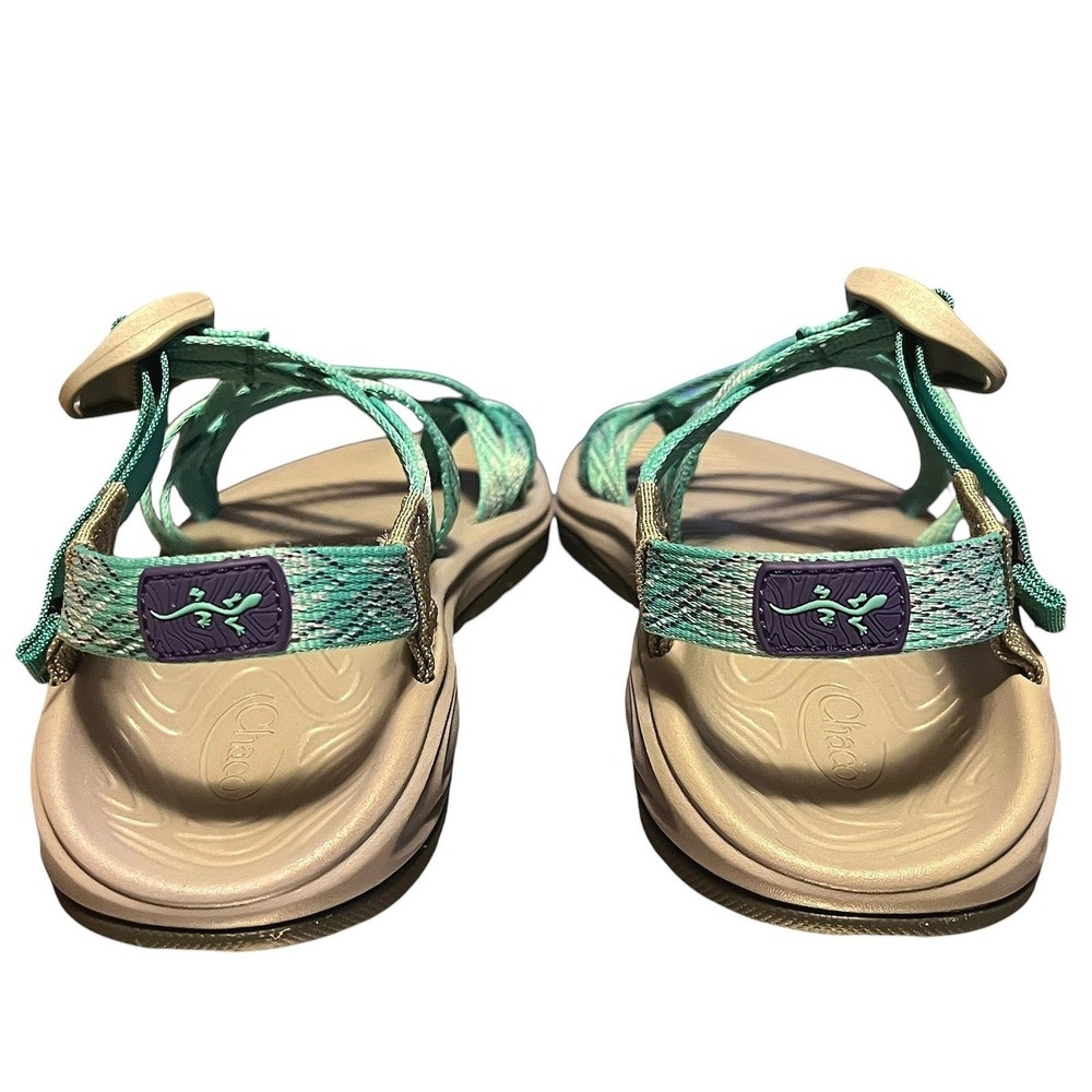 Chaco Z/Cloud X2 Womens 8 Teal Aqua Strappy Toe Loop Hiking Sandals J106622 - Picture 5 of 16
